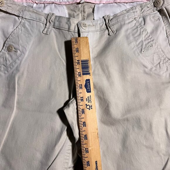 Abercrombie & Fitch Women 8 Khaki Button Pockets Straight Leg Pants (L) - Picture 4 of 8
